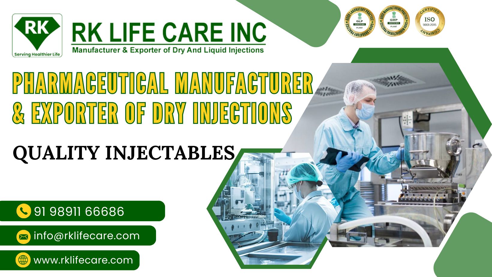 Pharmaceutical Manufacturer & Exporter of Dry Injections | Quality Injectables